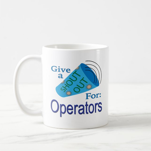 Hyllning till operatörer kaffemugg (Vänster)