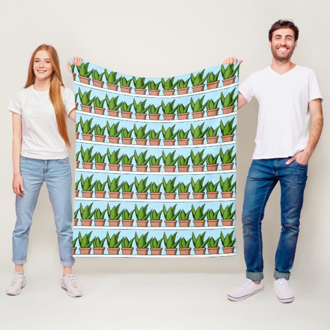 Hyllor för Aloe Vera Plants Ai Art Fleecefilt (På plats)