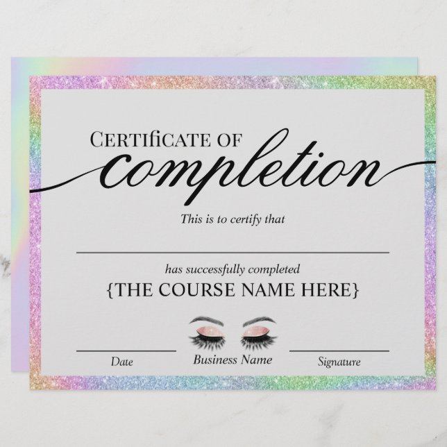 Hylografiskt saloncertifikat - slutbetyg (Fram/baksida)