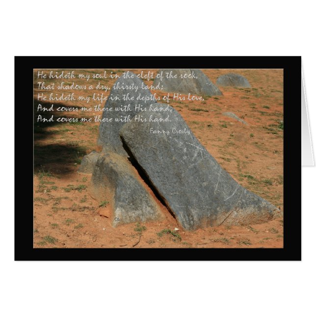 Hymn av Fannie Crosby Han hideth min själ Hälsningskort (Framsidan Horizontal)