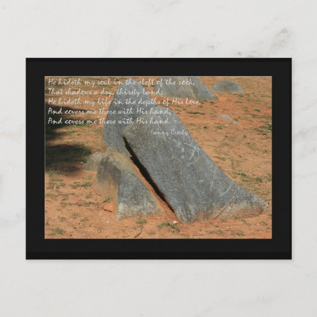 Hymn av Fannie Crosby Han hideth min själ Vykort (Framsida)