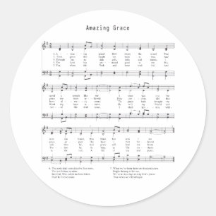 Hymn - Fantastisk Grace Runt Klistermärke