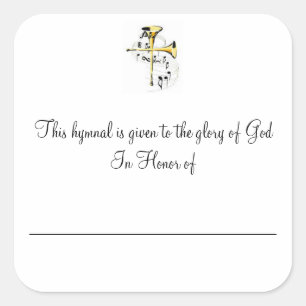 Hymnal Tallrikar till heder för Fyrkantigt Klistermärke