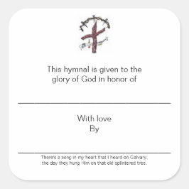 Hymnal Tallrikar till heder för Fyrkantigt Klistermärke