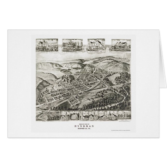 Hyndman panorama- karta för PA - 1906 Hälsningskort (Framsidan Horizontal)