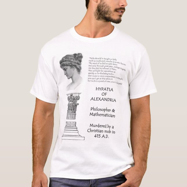 Hypatia av den Alexandria 370-415 ANNONSEN Tee (Framsida)