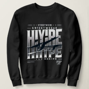 Hype Streetwear Typografi Design – Fet Urban Bla T Shirt