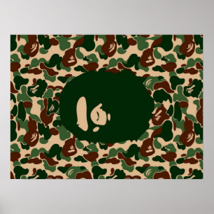 Hypebeast för bape Camo monkey Poster