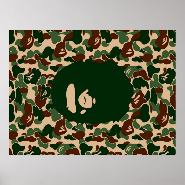 Hypebeast för bape Camo monkey Poster (Framsidan)
