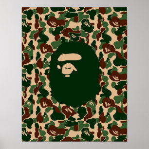 Hypebeast för bape Camo monkey Poster