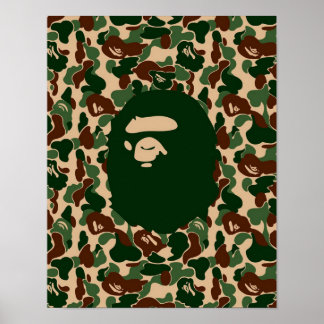 Hypebeast för bape Camo monkey Poster