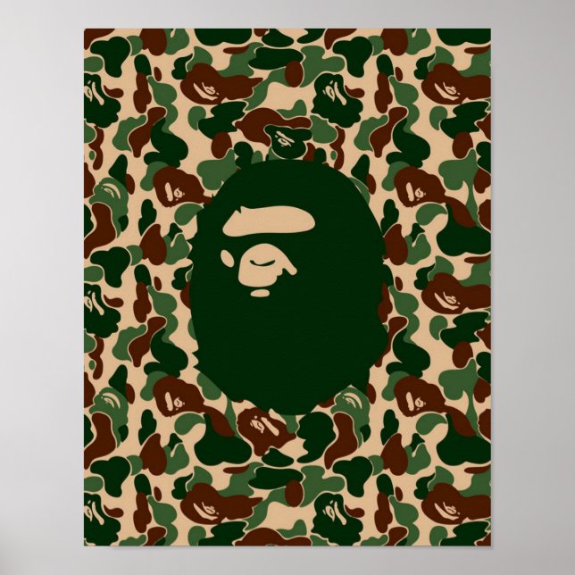 Hypebeast för bape Camo monkey Poster (Framsidan)