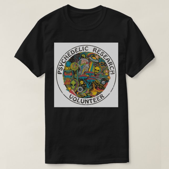 Hypebeast Vintage Psychedelic Research Volunr T Shirt (Design framsida)