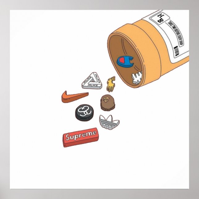 Hypebeastrännor, sarkastisk utformning poster (Framsidan)