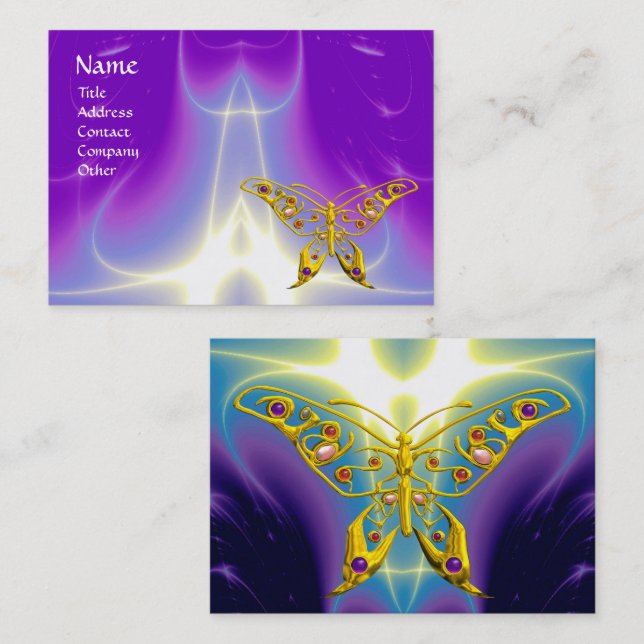 HYPER BUTTERFÄRDIGT LJUS VÅGAR,Rosa,Lila,Violet Visitkort (Fram/baksida)