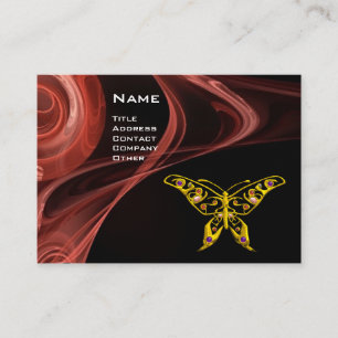 HYPER BUTTERFLY-antique red rosa Black gult Visitkort
