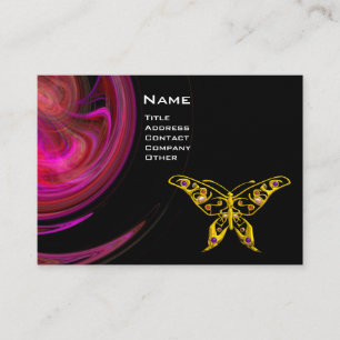 HYPER BUTTERFLY- bright rosa violet svart gult Visitkort