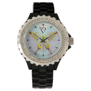 HYPER BUTTERFLY MONOGRAM, Aqua Blue Fractales Armbandsur