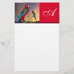 HYPER-DELAR/RED ARA MONOGRAM, vita Brevpapper
