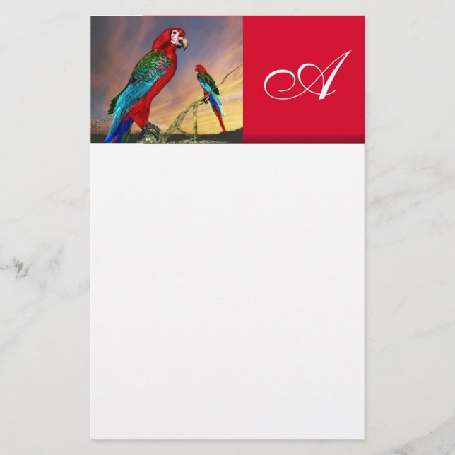 HYPER-DELAR/RED ARA MONOGRAM, vita Brevpapper (Framsida)