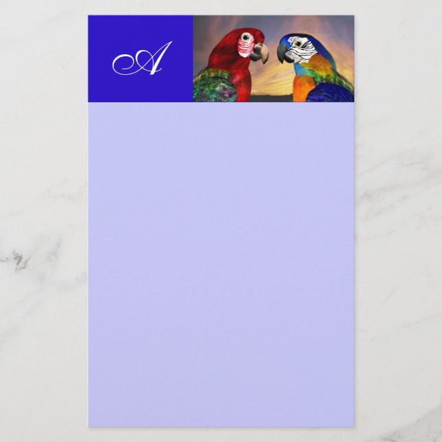 HYPER-DELAR / RED OCH BLUE ARA MONOGRAM BREVPAPPER (Framsida)