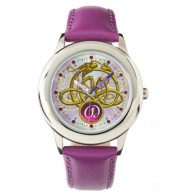 HYPER DRAGON/GULD CELTIC KNOTS GEMSTONE MONOGRAM ARMBANDSUR (Framsida)
