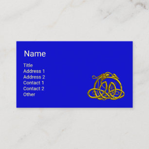HYPER DRAGON MED GULD CELTIC KNOTS Blue Fantasy Visitkort