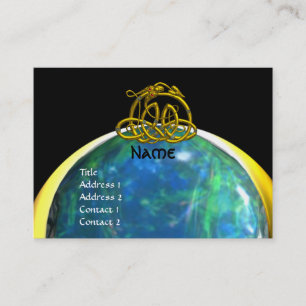 HYPER DRAGON opale gult black grönt blue Visitkort