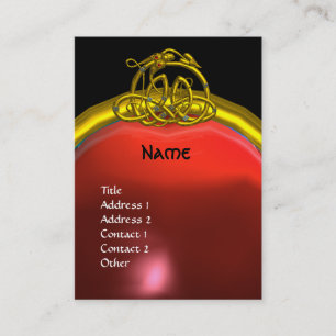 HYPER DRAGON RUBY MONOGRAM röd svart gult Visitkort
