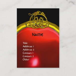 HYPER DRAGON RUBY MONOGRAM röd svart gult Visitkort