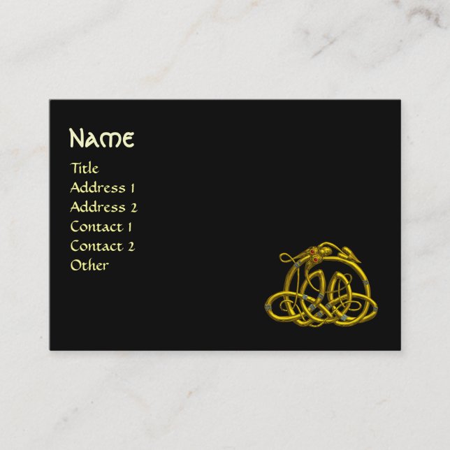 HYPER DRAGON,svart Visitkort (Framsida)