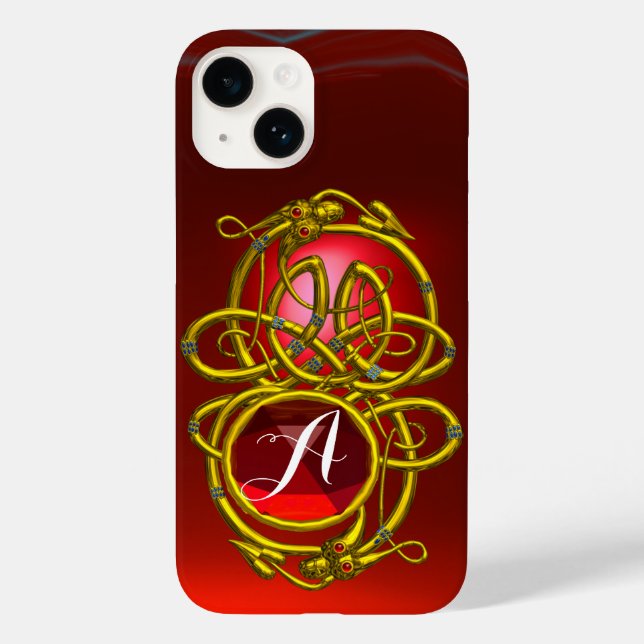 HYPER DRAGONS,GULD CELTIC KNOTS Red Ruby Monogram (Baksida)