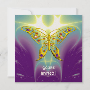 HYPER FJÄRIL lila grön violett champagne Inbjudningar