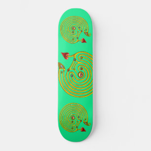 HYPER LABYRINTH, grönt Old School Skateboard Bräda 21,6 Cm