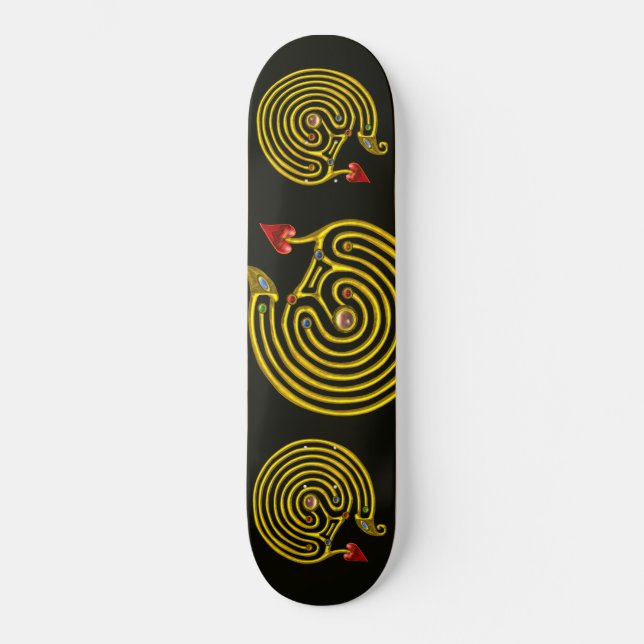 HYPER LABYRINTH, svart Old School Skateboard Bräda 21,6 Cm (Framsida)