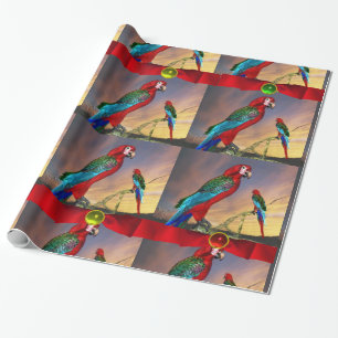 HYPER PARROTS/RED ARA MED ROSETT BAND PRESENTPAPPER