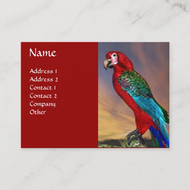 HYPER PARROTS/RED ARA VISITKORT (Framsida)