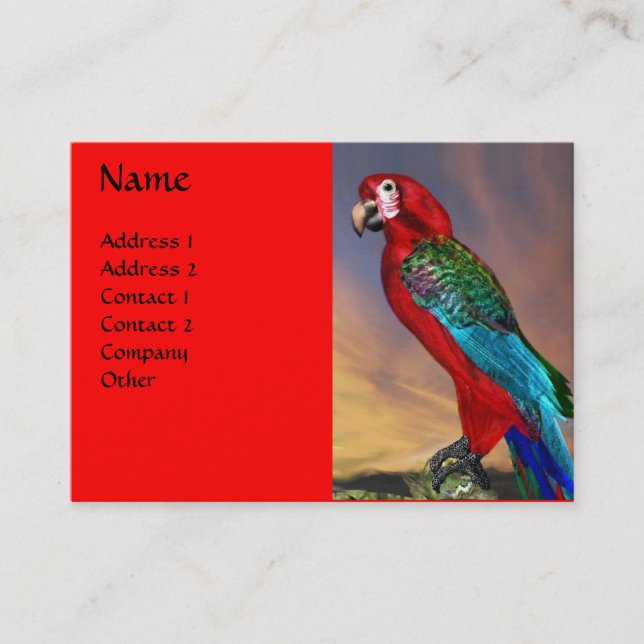 HYPER PARROTS/RED ARA VISITKORT (Framsida)