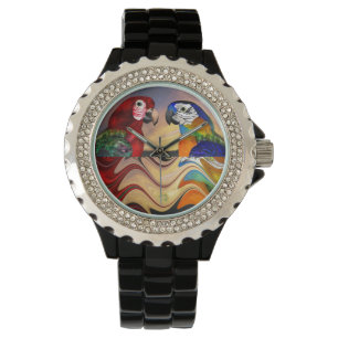 HYPER PARROTS RED,BLUE ARA,FÄRGREFLEKTIONER ARMBANDSUR