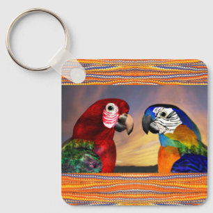 HYPER PARROTS/RED OCH BLUE ARA NYCKELRING