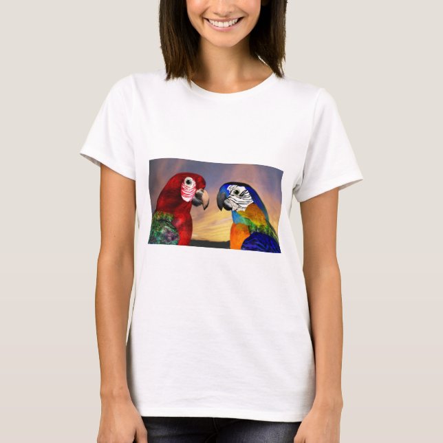 HYPER PARROTS/RED OCH BLUE ARA T SHIRT (Framsida)