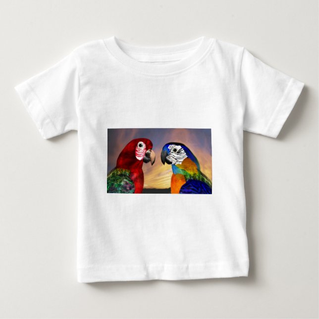 HYPER PARROTS/RED OCH BLUE ARA T-SHIRT (Framsida)