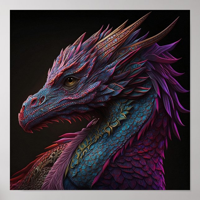 Hyper Realistic Dragon Art Poster (Framsidan)