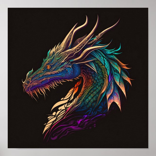 Hyper Realistic Dragon Digital Art Poster (Framsidan)