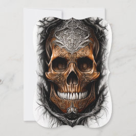Hyper-Realistic Fantasy Skull in Flames Anteckningskort