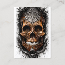 Hyper-Realistic Fantasy Skull in Flames Visitkort