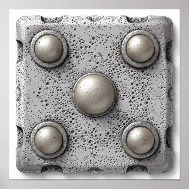 Hyper-Realistic Pitted Cast Iron Texture Template Poster (Framsidan)