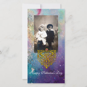 HYPER VALENTINE,Blue Grönt Guld Sparkles Julkort