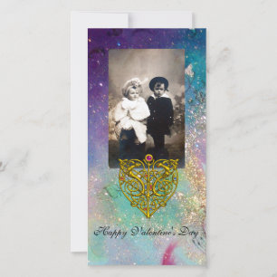 HYPER VALENTINE,Blue Grönt Guld Sparkles Julkort