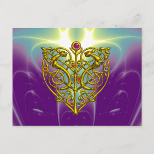 HYPER VALENTINE / Guld Celtic Heart Helg Vykort